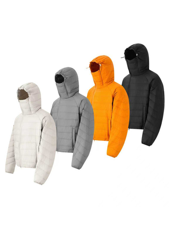 Prešívaná zimná bunda s kapucňou, obsah páperia 86–90%, výplň z bieleho kačacieho páperia, vonkajšia látka nylon, teplotný rozsah -20°C až -5°C