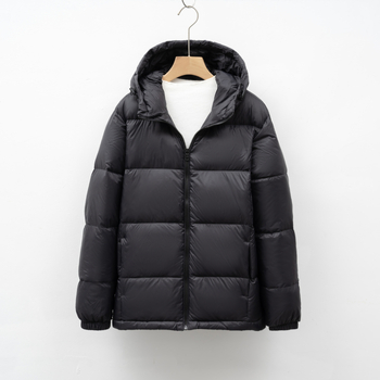 Dámska zimná bunda s kapucňou, voľný strih, kačací páper 86–90% výplň, vonkajší materiál: nylon