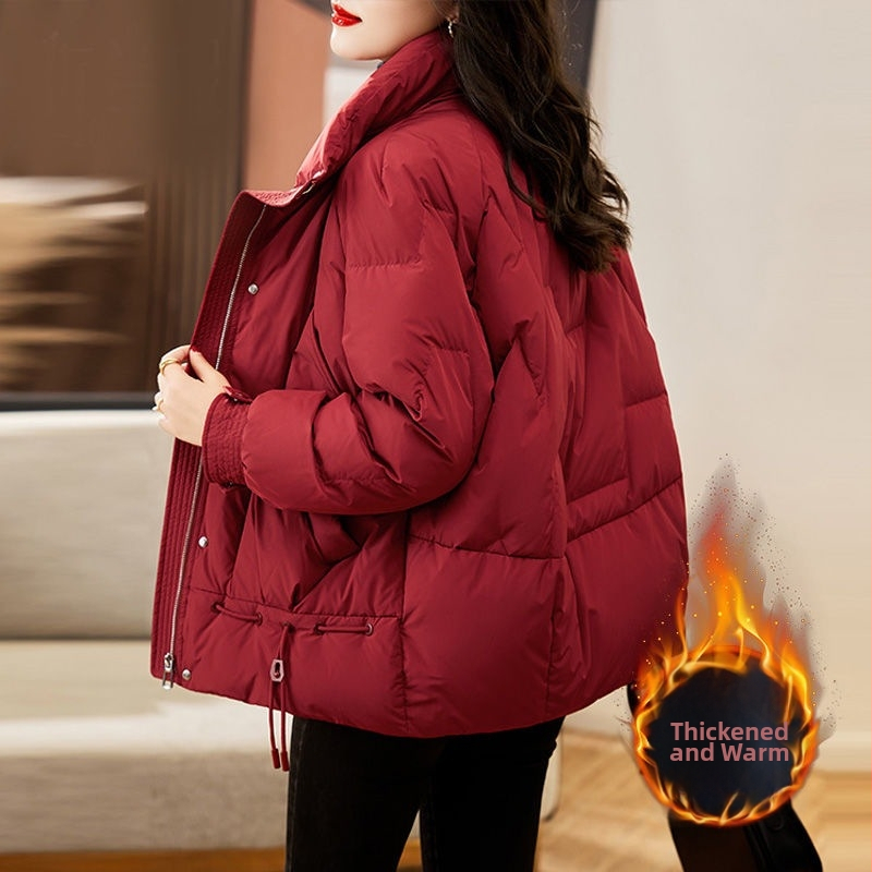 Sieviešu pūka-pamata pildījuma jaka, ziemas 2024, brīvā piegriezuma, rāvējslēdzējs, garas piedurknes