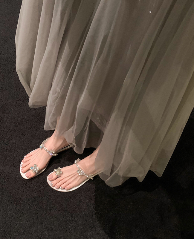 Korea stiilis naiste sandaalid, ümmarguse varba, mikrofiiber ülemine, TPR kanna