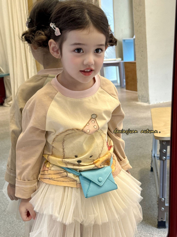 Vaikų marškinėliai su ilgarankovėmis raglano rankovėmis, 100% medvilnė, karikatūrų modelis, drėgmės reguliavimas