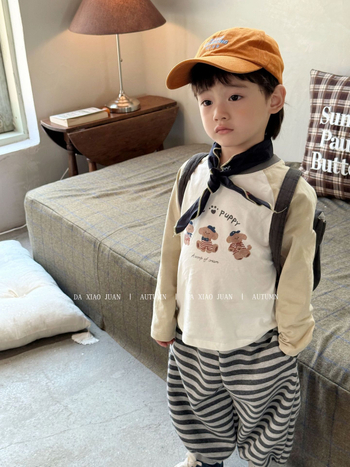 Vaikų marškinėliai su ilgarankovėmis raglano rankovėmis, 100% medvilnė, karikatūrų modelis, drėgmės reguliavimas