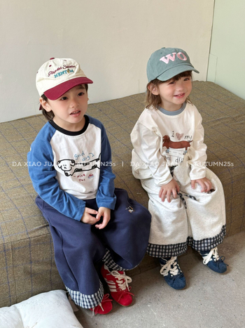 Vaikų marškinėliai su ilgarankovėmis raglano rankovėmis, 100% medvilnė, karikatūrų modelis, drėgmės reguliavimas