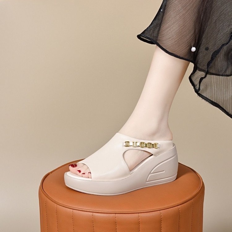 Kõrgendatud platvormiga sandaalid avatud varbaga, ühe rihmaga, PU pealne, PU vooder, kummist tall, suvi 2025
