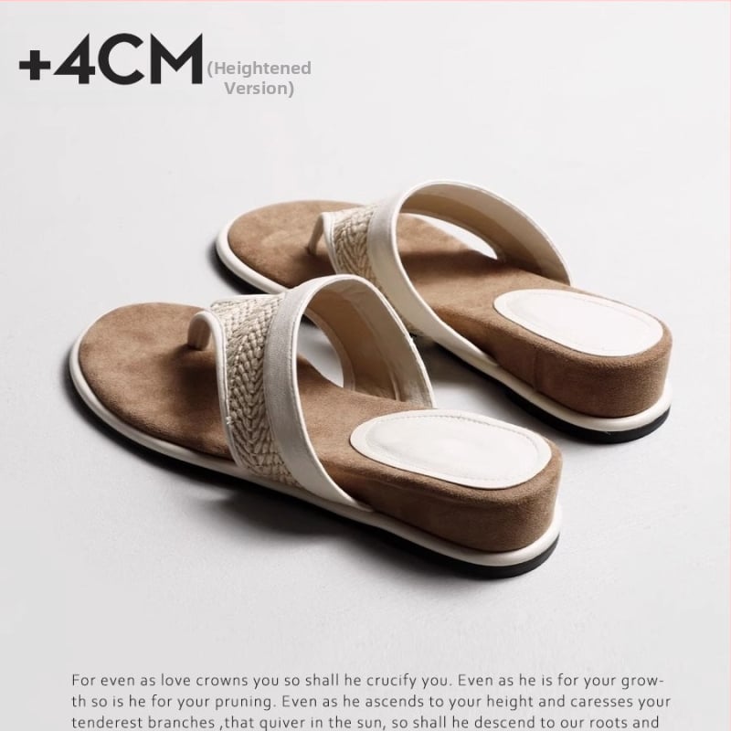 Naiste herringbone-mustriga õmblatud sandaalid, klõps, lame kanna, kummist talla, ülaosa Super Fiber – randade jaoks