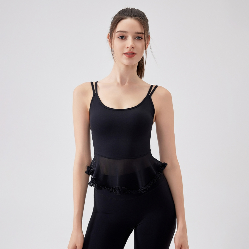 Joga viršelis su krūtinės pagalvėle ir nėrinių atgal; pagrindinis audinys: nailonas 75%; įdaila: nailonas 75%; puodeliai: pilni; puodelio forma: vidutinė; petnešėlės: fiksuotos dvigubi; tinka vasarai ir pavasariui.