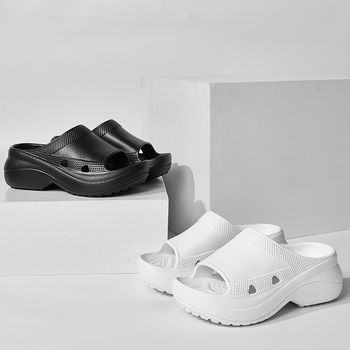 Naiste paksudega tallaga sandaalid platvormiga, EVA ülemine osa, EVA talla, ümmargune varvas, igapäevane stiil, ilma voodrita