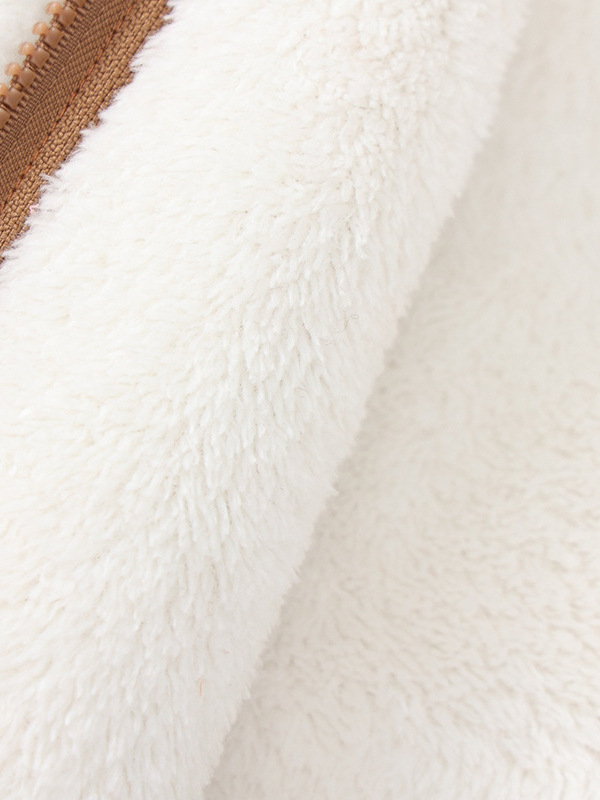 Moteriškas žieminis paltas su flisu iš avies vilnos, išorinis audinys poliester 90–95%, japonų-korejiečių kasdienio stiliaus