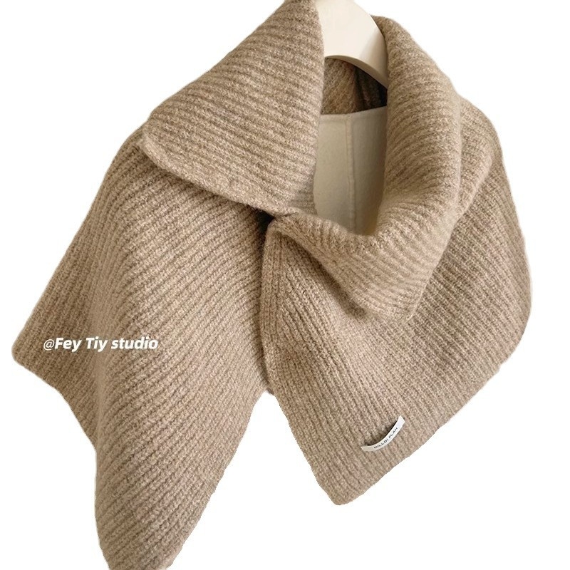 Pelerină de iarnă pentru femei, poliester-silk, tricot warp, guler înalt, model solid.