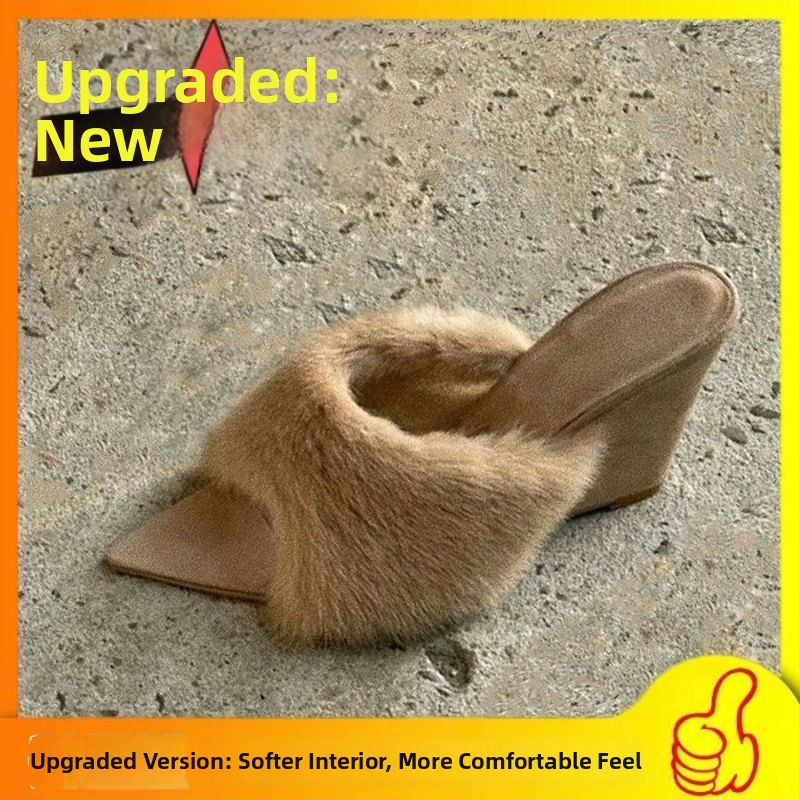 Naiste plüüsist sussid avatud varba ja terava varba, vulkaniseeritud kummist talla, ühes toonis