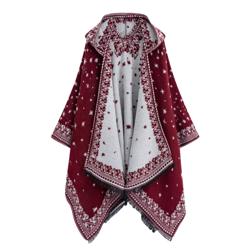 Șal mare în stil etnic — poliester, țesătură warp, imprimeu floral, vopsire tie-dye, accesoriu decorativ, pentru toate sezoanele