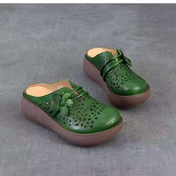 Naiste vabaaja sussid PU ülaosaga ja paksu tallaga, lillemustriga, suletud varvas, ümmargune varvas, sügis 2025