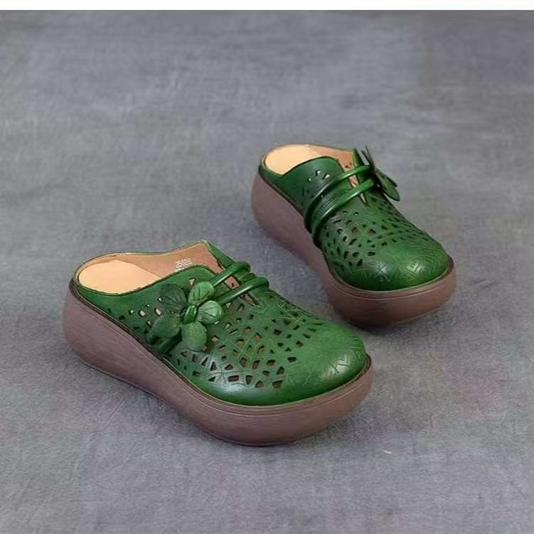 Naiste vabaaja sussid PU ülaosaga ja paksu tallaga, lillemustriga, suletud varvas, ümmargune varvas, sügis 2025