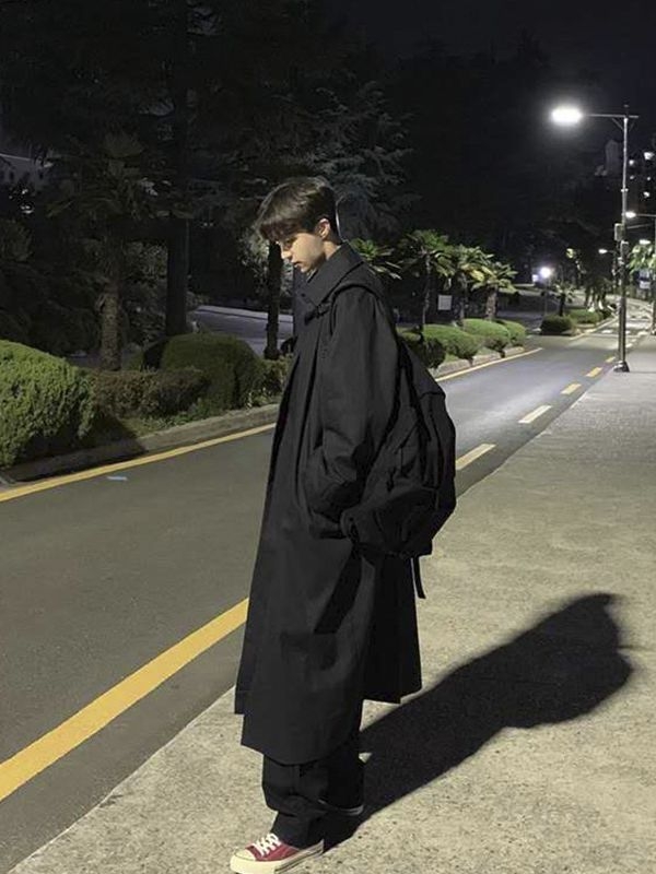 Kórejský štýl, voľný strih kabáta s golierom, zapínanie na jeden rad gombov, 90% bavlna, jeseň