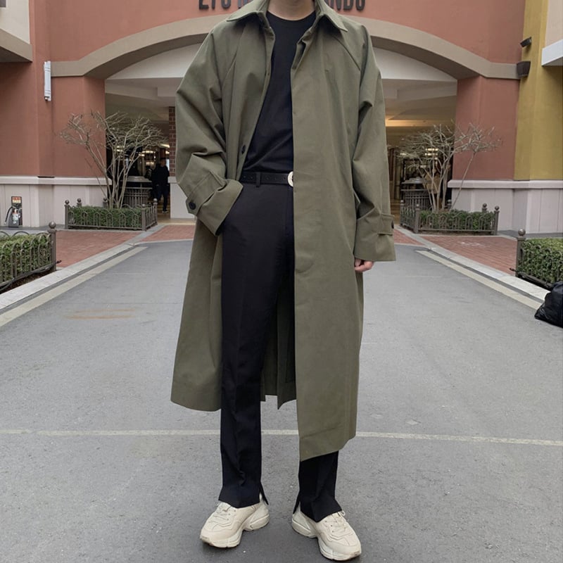 Kórejský štýl, voľný strih kabáta s golierom, zapínanie na jeden rad gombov, 90% bavlna, jeseň