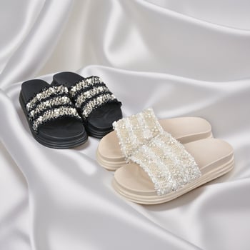 Sandale platformă tip thong, stil coreean, partea superioară din țesătură, deschidere la deget în formă de pește, talpă PVC, interior din fibre super (vară 2025)