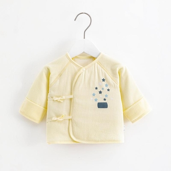 Top pentru nou-născuți, din bumbac, căptușit, cu protecție dublă a abdomenului, guler rotund, fără glugă, toamnă-iarnă