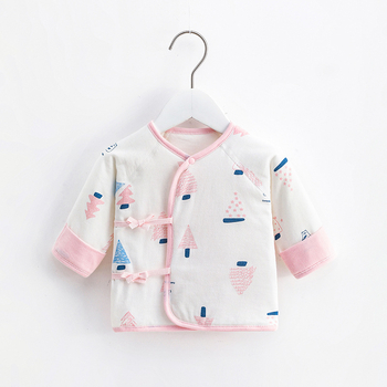 Top pentru nou-născuți, din bumbac, căptușit, cu protecție dublă a abdomenului, guler rotund, fără glugă, toamnă-iarnă