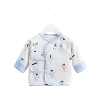 Top pentru nou-născuți, din bumbac, căptușit, cu protecție dublă a abdomenului, guler rotund, fără glugă, toamnă-iarnă