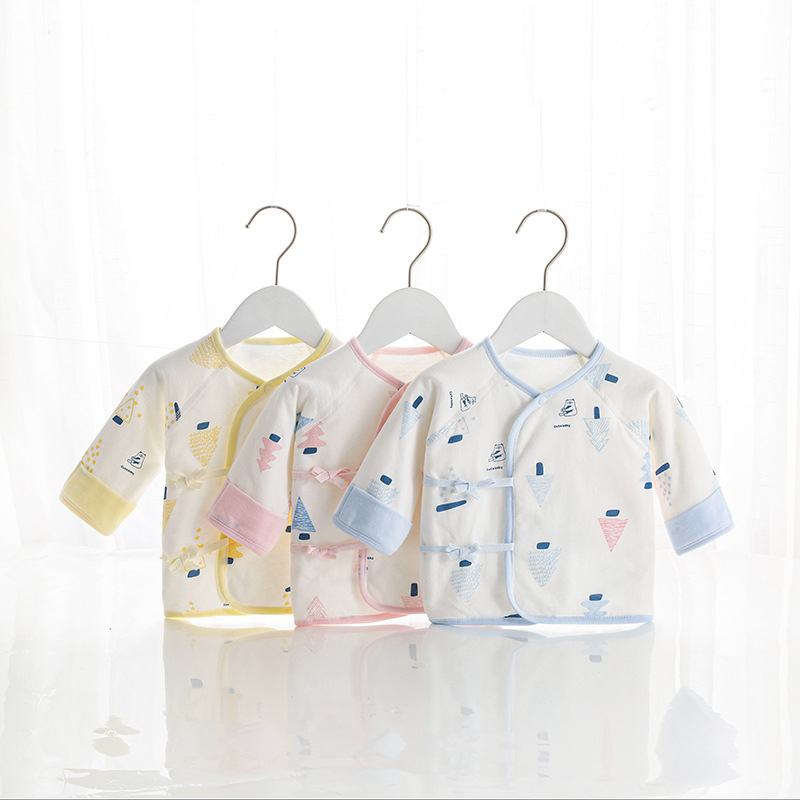 Top pentru nou-născuți, din bumbac, căptușit, cu protecție dublă a abdomenului, guler rotund, fără glugă, toamnă-iarnă