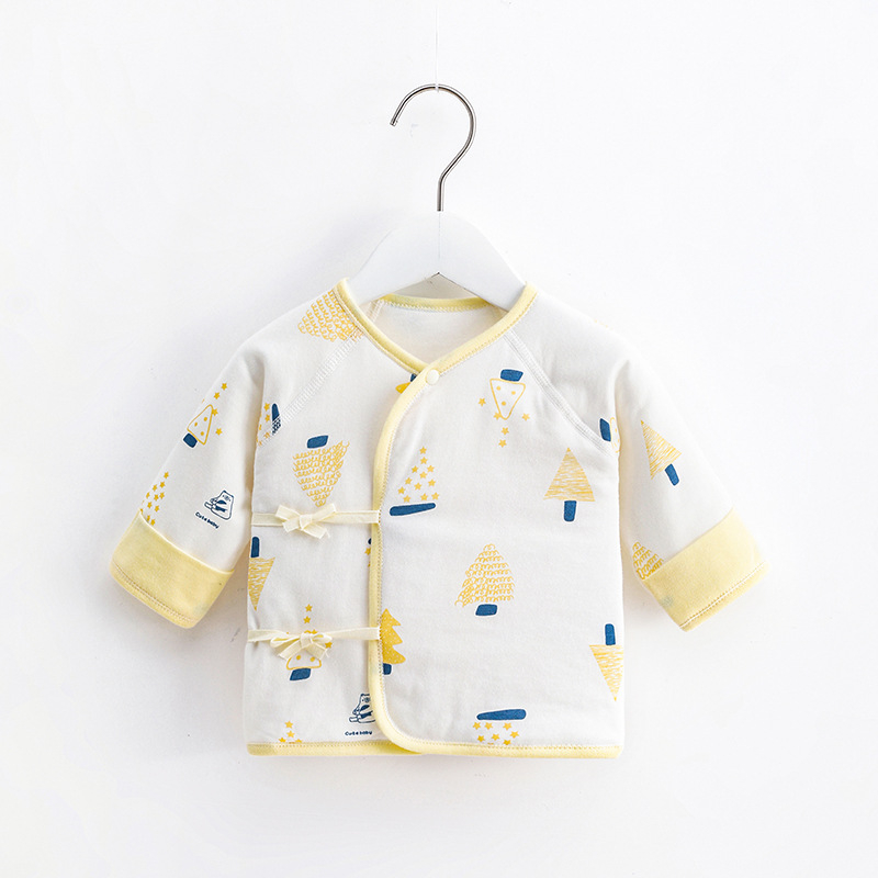Top pentru nou-născuți, din bumbac, căptușit, cu protecție dublă a abdomenului, guler rotund, fără glugă, toamnă-iarnă