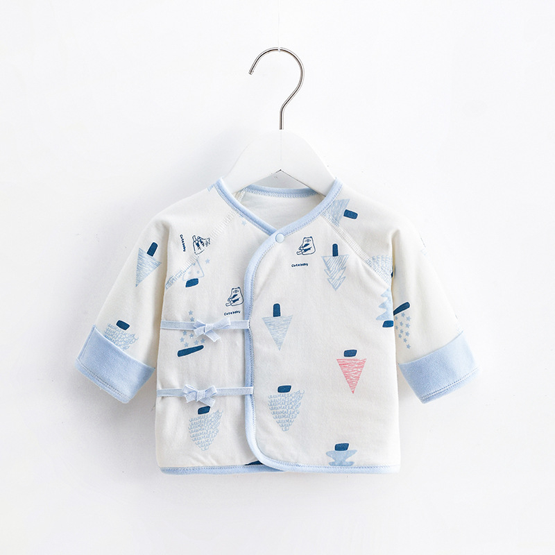 Top pentru nou-născuți, din bumbac, căptușit, cu protecție dublă a abdomenului, guler rotund, fără glugă, toamnă-iarnă