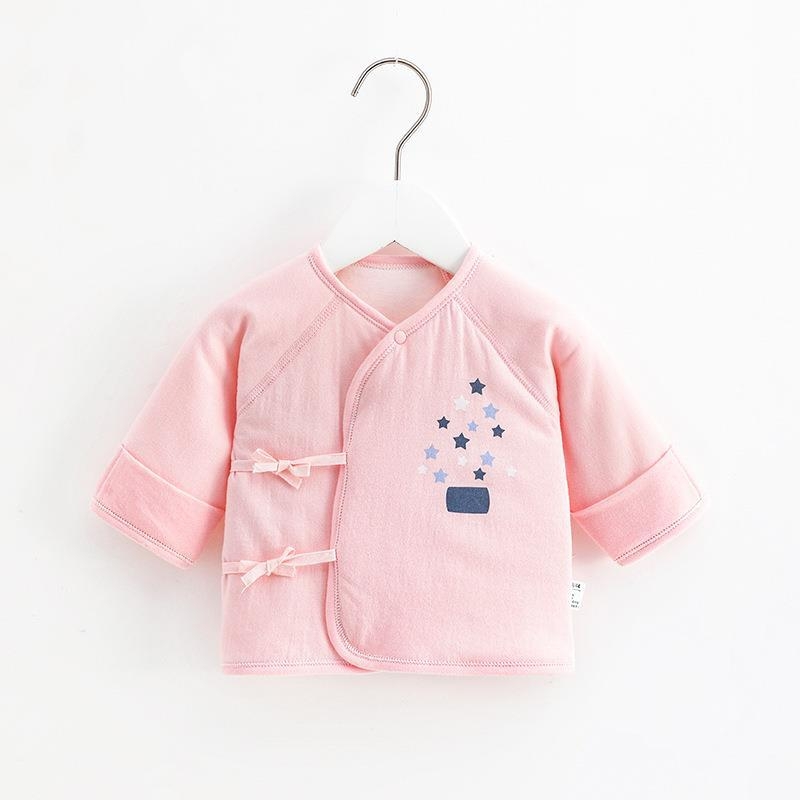 Top pentru nou-născuți, din bumbac, căptușit, cu protecție dublă a abdomenului, guler rotund, fără glugă, toamnă-iarnă