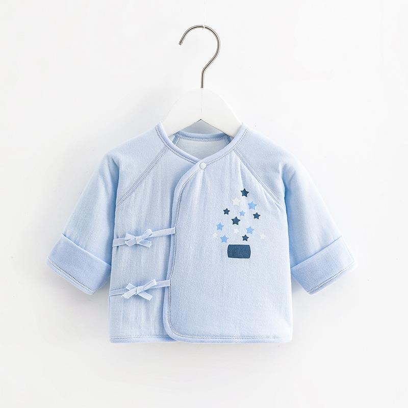 Top pentru nou-născuți, din bumbac, căptușit, cu protecție dublă a abdomenului, guler rotund, fără glugă, toamnă-iarnă