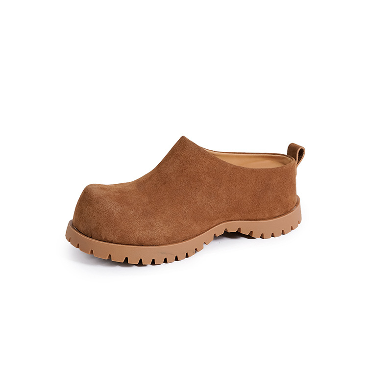 Sandale feminine cu platformă înclinată, vârf rotund închis, slip-on, PU partea superioară, PU căptușeală, talpă din cauciuc