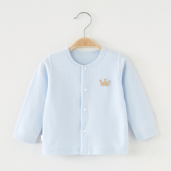 Kūdikių ilgomis rankovėmis megztinis iš 100% medvilnės pavasario ir rudens sezonams, apvalus kaklas, be gobtuo, amžius 1–3 metai