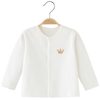 Kūdikių ilgomis rankovėmis megztinis iš 100% medvilnės pavasario ir rudens sezonams, apvalus kaklas, be gobtuo, amžius 1–3 metai