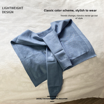 Șal tricotat unisex cu dungi - finisaj decorativ tie-dye, vascoză, pentru primăvară și toamnă