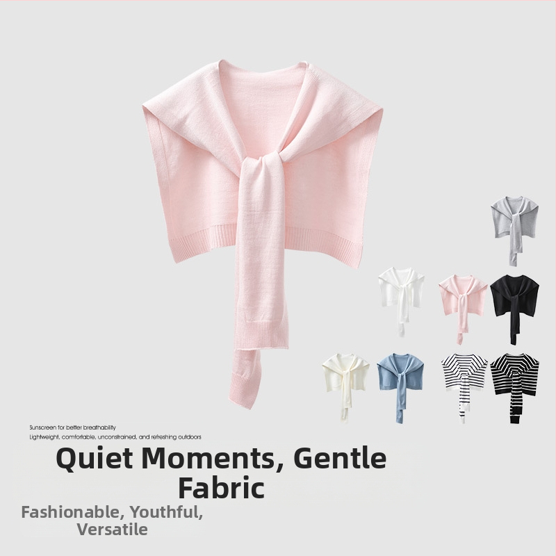 Șal tricotat unisex cu dungi - finisaj decorativ tie-dye, vascoză, pentru primăvară și toamnă