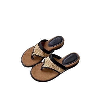 Herringbone flip-flop sandaalid PU ülaosa ja kummist tallaga, 0–3 cm lame tallaga, sügis 2025 lansseerimine