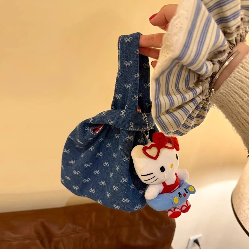 Unisex kanvas bucket-kott denim voodiga ja kahekordsete õlarihmadega