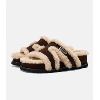 Pantofi de damă din nubuc, căptușeală din lână de miel, talpă din cauciuc, vârf rotund, stil casual, toamnă-iarnă 2025