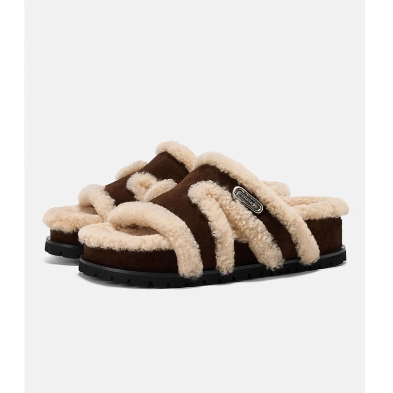 Pantofi de damă din nubuc, căptușeală din lână de miel, talpă din cauciuc, vârf rotund, stil casual, toamnă-iarnă 2025