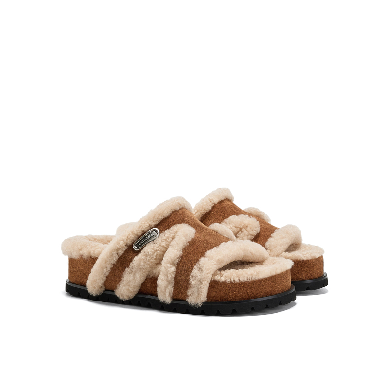 Pantofi de damă din nubuc, căptușeală din lână de miel, talpă din cauciuc, vârf rotund, stil casual, toamnă-iarnă 2025