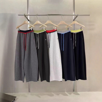 Pantaloni femei cu detalii patchwork, croiți drept, largi, talie înaltă, micro-elastici, toamnă 2025