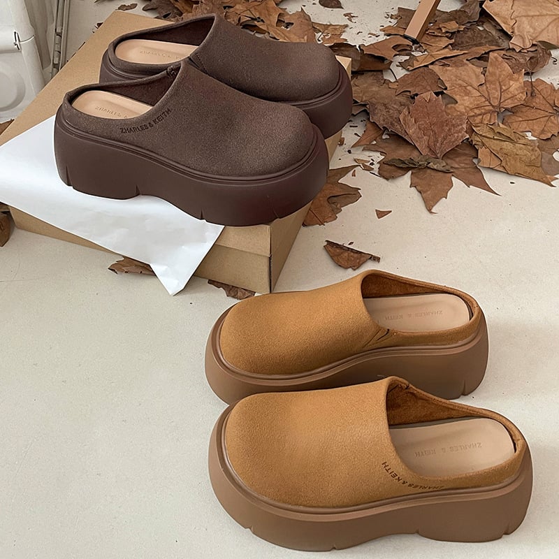 Baotou női papucs, minimalist stílus, kerek orr, PU felső rész, kompozit talp