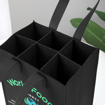 Τσάντα φελτ τύπου tote με τσέπη για πακέτο, προσαρμόσιμη, με εκτυπωμένο λογότυπο, βάση και πλευρές