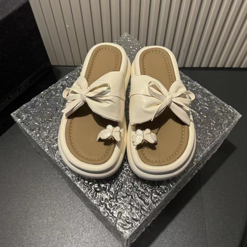 Sandale de damă în stil coreean, PU pe partea superioară, talpă din cauciuc, vârf rotund, vara 2024