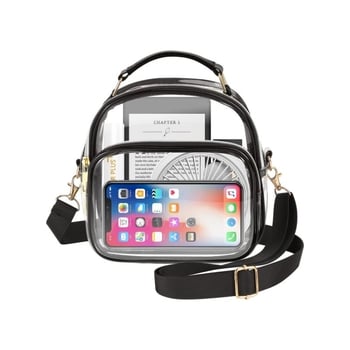 Ženska PVC crossbody torba, zatvarač, bez podloge, s jednom remenom