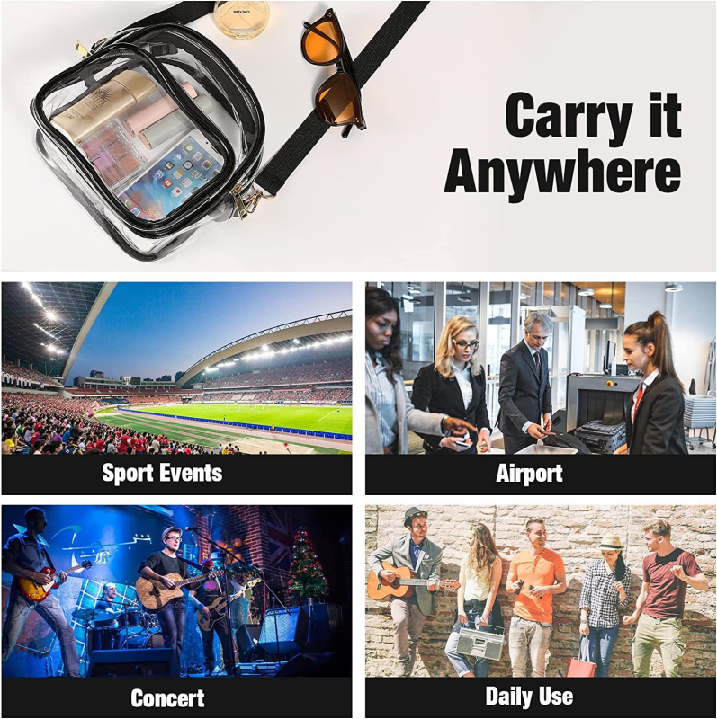 Ženska PVC crossbody torba, zatvarač, bez podloge, s jednom remenom