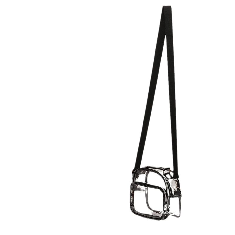 Ženska PVC crossbody torba, zatvarač, bez podloge, s jednom remenom