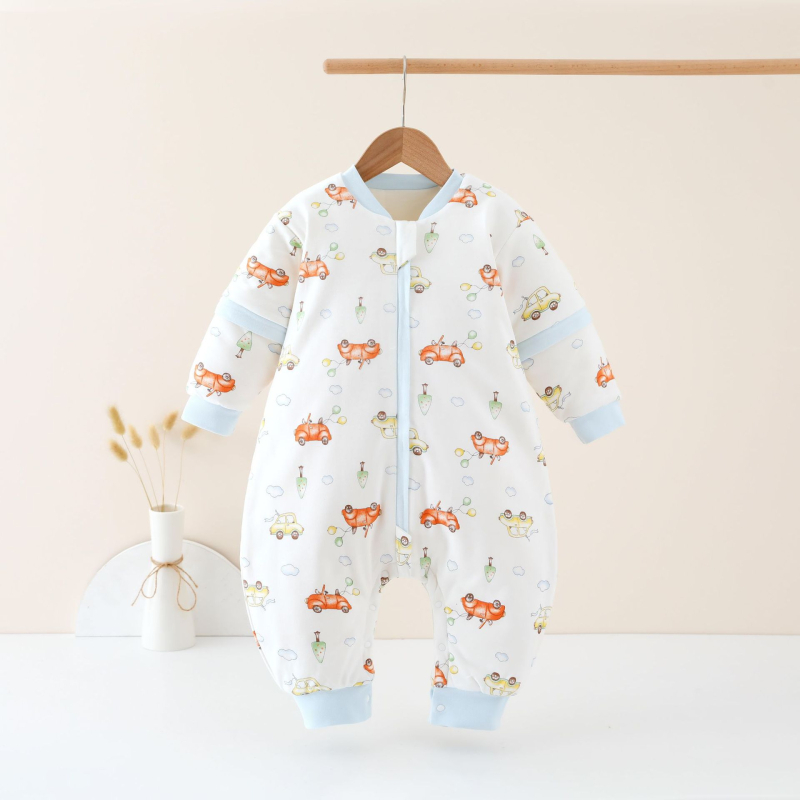 Dječji vreći za spavanje s podijeljenim nogama; vanjski i podstava od čistog pamuka 95%+; punilo space cotton; odvojive rukave; strojno pranje