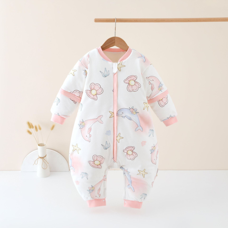 Dječji vreći za spavanje s podijeljenim nogama; vanjski i podstava od čistog pamuka 95%+; punilo space cotton; odvojive rukave; strojno pranje