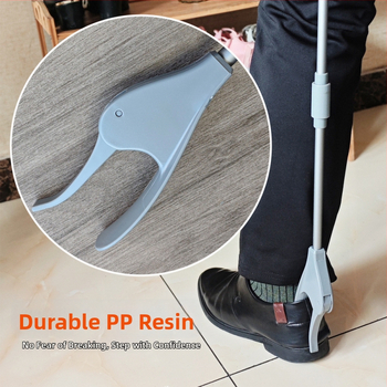 Daugiafunkcinis batų įrankis su ilga rankena ir kilpa — Modelis 20524654, skirtas vyresnio amžiaus žmonėms ir nėščioms moterims