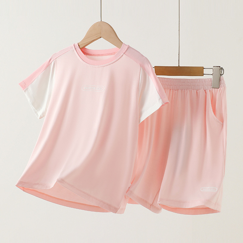 Gyerekeknek szóló hálóruha-szett, modal anyag, koreai stílusú ujjatlan felső, vékony (170g modal; 95% modal, 5% spandex; nedvességelvezető)