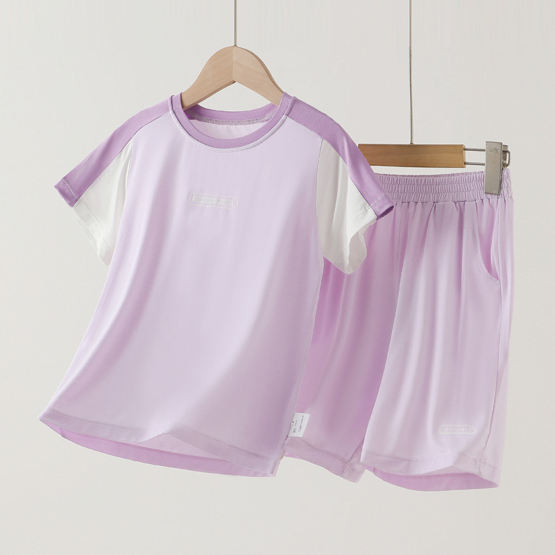 Gyerekeknek szóló hálóruha-szett, modal anyag, koreai stílusú ujjatlan felső, vékony (170g modal; 95% modal, 5% spandex; nedvességelvezető)